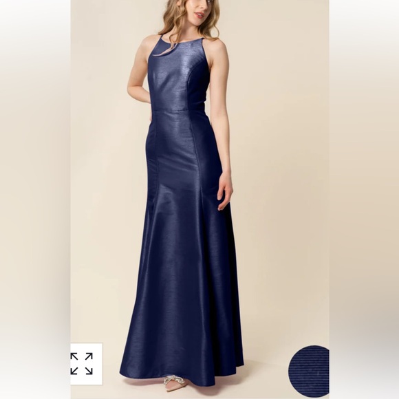 Lula Kate Kyle Dress Navy Womens 2 Elegant Formal‎ Bridesmaid Wedding Gala Maxi - Picture 1 of 8